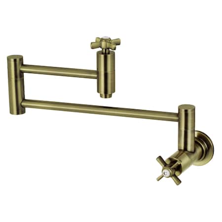 Kingston Brass KS8103ZX Millennium Wall Mount Pot Filler Kitchen Faucet, Antique Brass KS8103ZX